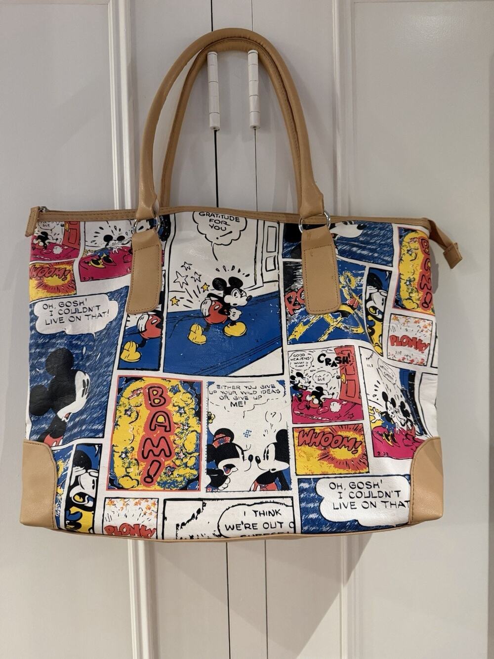 Disney Mickey Minnie Mouse Comic Strip Pop Art Tote Shoulder Bag Colorful Purse